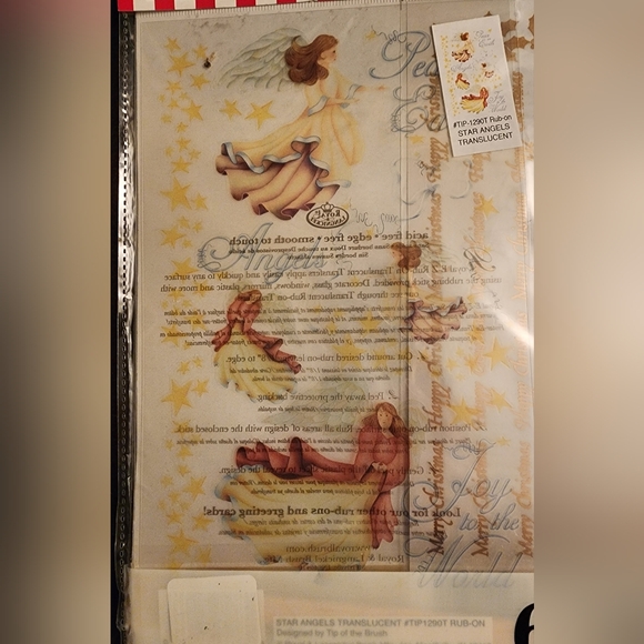 Lot 12 Sheets -Rub-On Christmas Transfers Santa Snowman Angel Stocking Alphabet - Picture 8 of 16